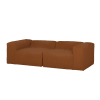 Sofá de 4 plazas de 2 módulos de bouclé color cobre 240x110cm
