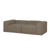 Sofá de 4 plazas de 2 módulos de bouclé color marrón 240x110cm