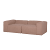 Sofá de 4 plazas de 2 módulos de bouclé color rosa 240x110cm