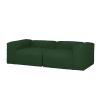 Sofá de 4 plazas de 2 módulos de bouclé color verde 240x110cm