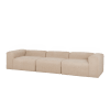 Sofá de 5/6 plazas de 3 módulos de bouclé color beige 330x110cm