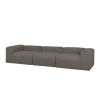Sofá de 5/6 plazas de 3 módulos de bouclé color gris oscuro 330x110cm