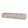 Sofá de 5/6 plazas de 3 módulos de bouclé color gris claro 330x110cm