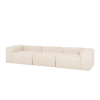 Sofá de 5/6 plazas de 3 módulos de bouclé color blanco 330x110cm