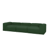 Sofá de 5/6 plazas de 3 módulos de bouclé color verde 330x110cm