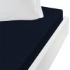 Drap housse jersey de coton peigné extensible bleu nuit 160x200 cm