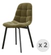 Chaise en Velours Olive et métal noir (x2)