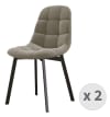 Chaise en Velours Taupe et métal noir (x2)