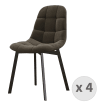 Chaise en Velours Gris Taupe et métal noir (x4)