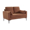 2-Sitzer-Sofa, mit Cordbezug und Metallfüßen, Terrakotta