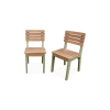 lot de 2 chaises en bois pour enfant, vert de gris