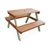 Tavolo da picnic in legno per bambini, 2 posti a sedere verde grigio