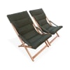 2er Set Liegestühle aus Holz, klappbar, gepolsterte Sitzfläche , Khaki