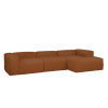 Sofá 5/6 plazas 3 módulos y chaise longue derecho bouclé cobre