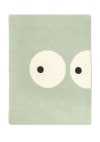 Tapis enfant, Coton bio GOTS, Vert Pâle et motif Blanc, 100x130cm