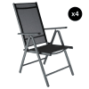 4 sillas de jardín plegables de aluminio aluminio negro/antracita