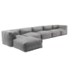 Canapé d'angle modulable 6 places gris