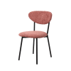 2er Set Esszimmerstühle aus Bouclé-Stoff, rosa