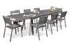 Tavolo e sedie da giardino 8 posti in alluminio grigio actracite