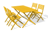 Tavolo e sedie da giardino 4 posti in alluminio giallo senape