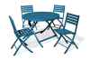 Tavolo e sedie da giardino 4 posti in alluminio blu