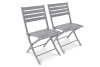 Set mit 2 Gartenstühlen aus grauem Aluminium
