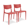 Lote de 2 sillas de jardín apilables de polipropileno reforzadoteja