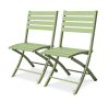 Set mit 2 lagunengrünen Gartenstühlen aus Aluminium