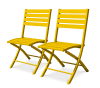 Lot de 2 chaises de jardin en aluminium moutarde
