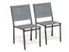 Lote de 2 sillas de jardín de aluminio y lona plastificada antracita