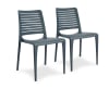 Lote de 2 sillas de jardín de polipropileno reforzado gris antracita
