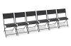 Lot de 6 chaises en aluminium et toile plastifiée noire