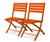 Lotto di 2 sedie da giardino pieghevole in alluminio arancione
