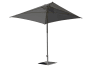 Parasol en aluminium laqué et toile Olefin anthracite avec pied acier