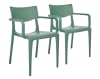 Lote de 2 sillones de jardín de polipropileno reforzado verde