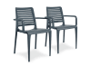 Lote de 2 sillones de jardín de polipropileno reforzado gris antracita