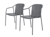 Lote de 2 sillones de jardín aluminio lacado y polipropileno antracita