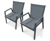 Conjunto de 2 sillones de jardín apilables de aluminio gris antracita