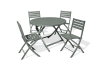 Tavolo e sedie da giardino 4 posti kaki in alluminio