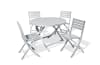 Tavolo e sedie da giardino 4 posti in alluminio grigio