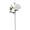 Tige de rose avec bourgeon artificielle blanche H53