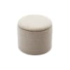 Pouf in tessuto con contenitore bianco