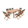 Salon de jardin en bois table 180-240cm savane