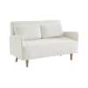 2-Sitzer-Sofa mit Cordbezug und Holzfüßen, Weiß