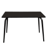 Table en stratifié noire pieds noirs 4 places