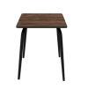 Table en stratifié bois foncé avec pieds noirs 2 places