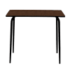 Table haute en stratifié bois foncé pieds noirs 4 places