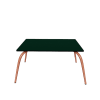 Table basse en stratifié verte avec pieds terracotta