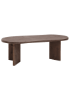 Mesa de comedor de madera maciza en tono nogal de 160cm