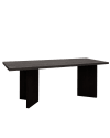 Mesa de comedor de madera maciza en tono negro de 160cm